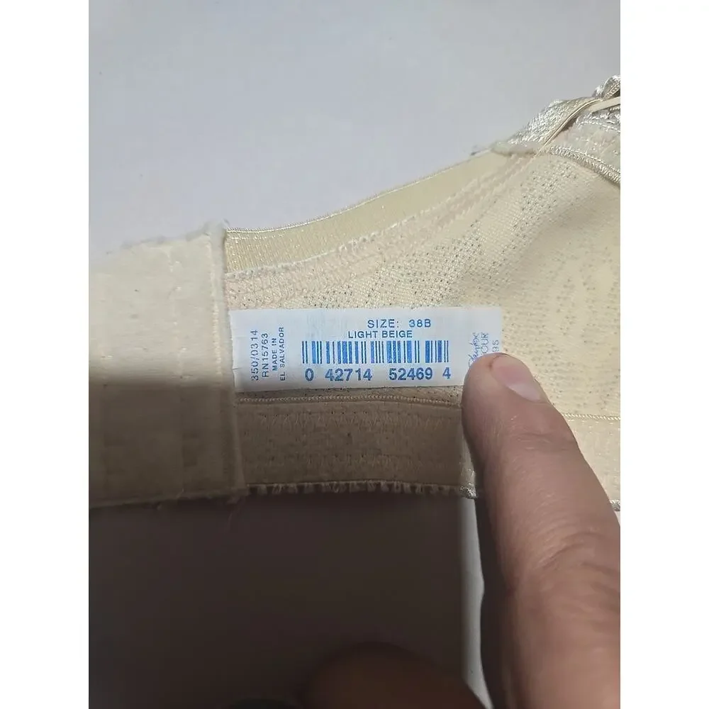 Playtex 18 Hour Light Beige All-Around Smoothing Wire Free T-Shirt Bra‎ Size 38B